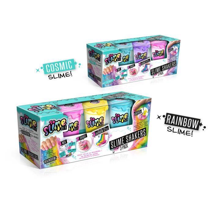 Lot de 3 Slime Shakers Modèle aléatoire Cosmic ou Rainbow - Crée tes propres slimes ! Canal Toys
