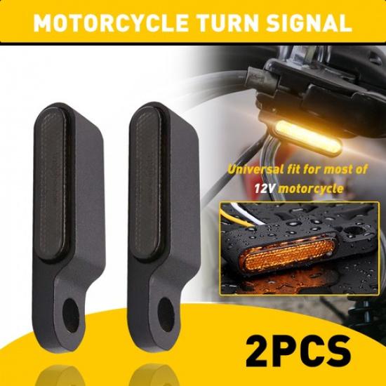 2X Mini Motorcycle LED Turn Signals Blinker Light Indicator Amber Lamp Universal