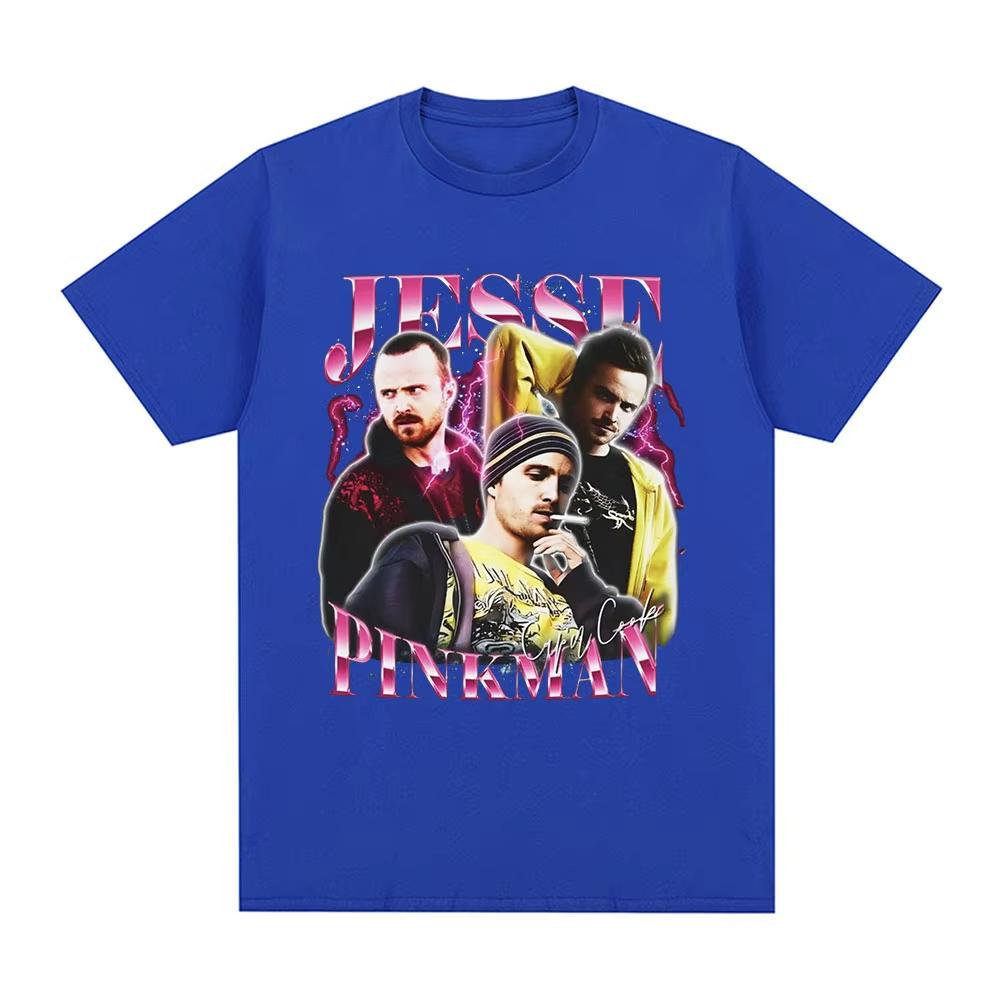 Jesse PinkUnisex Heisenberg Graphic Unisexs 100Cotton shirt TV drama Breaking Bad Graphic Tshirts Harajuku Women Short Sleeve Tshirt