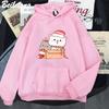 Peach and Goma Mochi Cat Hoodie Woman Streetwear Christmas Printed Kawaii Sweatshirts Winter Autumn Oversize for Couples Hoddies