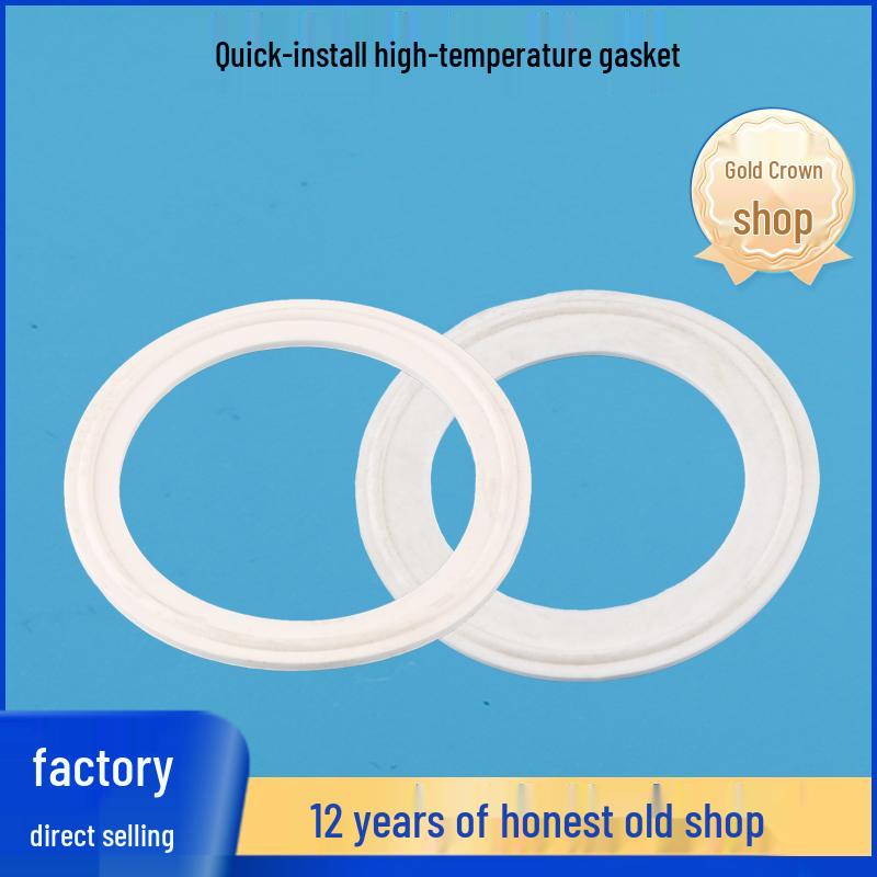 High-Temperature 200°C Quick-Connect Milk White Silicone Rubber Gasket Clip - Sanitary Grade Sealing Ring 25.4mm Clamp