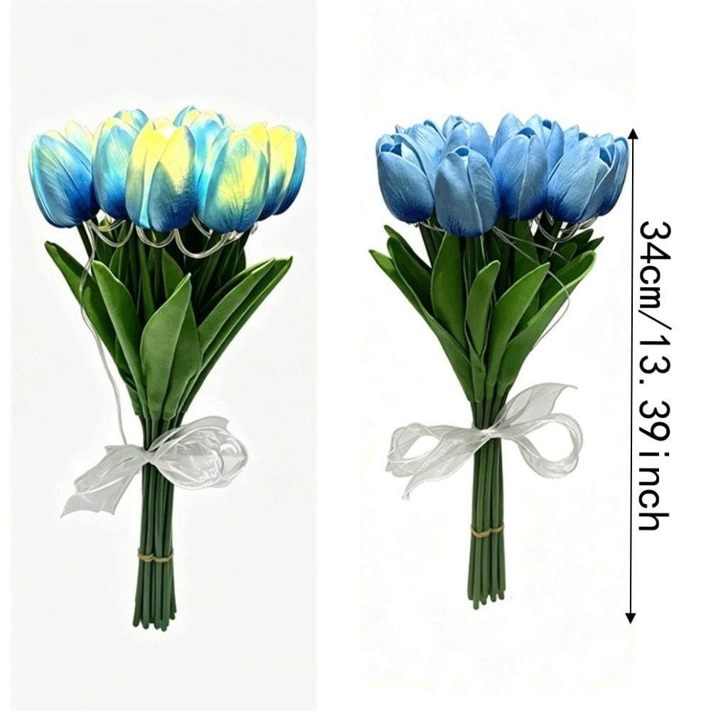 5pcs/15pcs Warm Light LED Artificial Flowers Real Touch Tulip Lamp Tulip Night Light Photo Prop