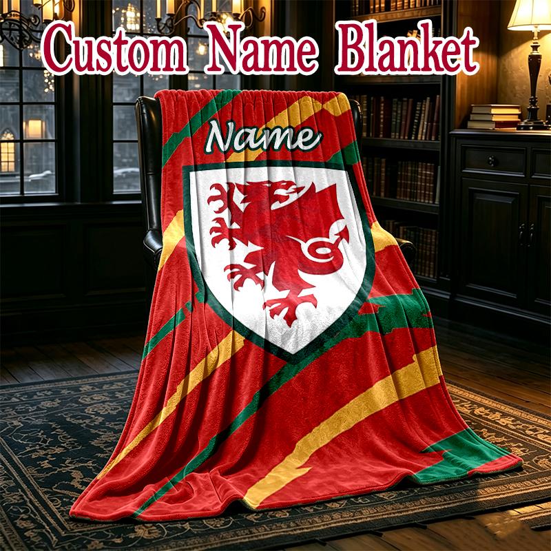 1pc Easy-Care Wales National Football Team (2) Blanket, Perfect for Couch, Bed, Home, Travel and More, Warm and Durable Printed Blanket