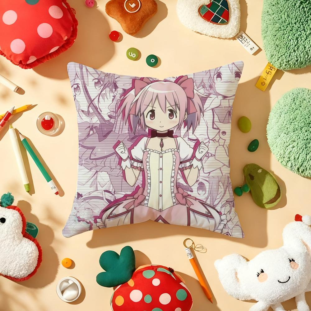 Cushion Cover Plush Fabric Soft DoubleSided Printed Sofa Warm Winter Home Gift Pillow Cover PPuella MMagi Madoka Magica