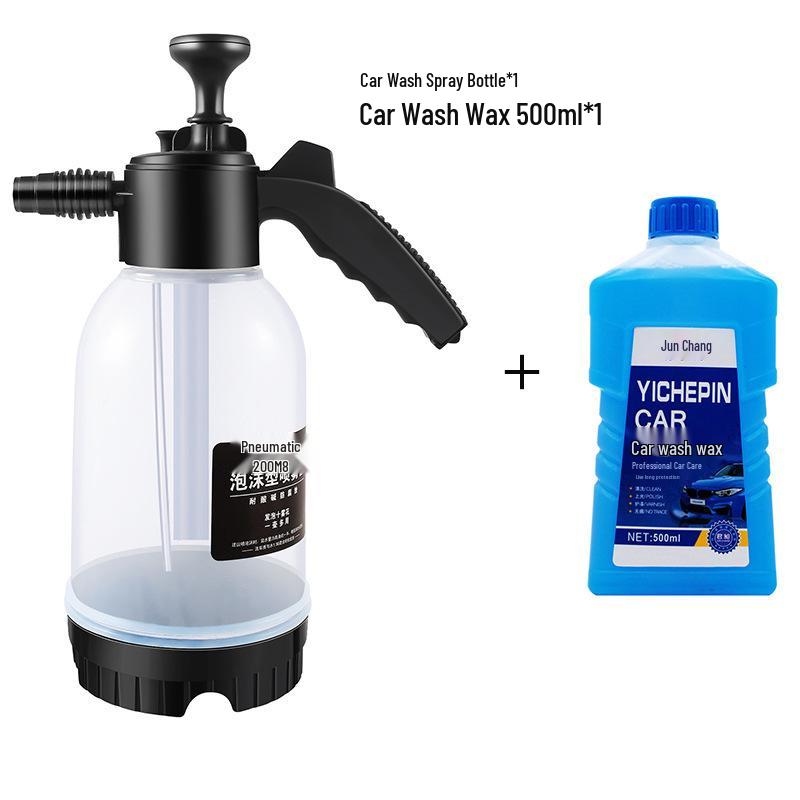2L Manual Air Pressure Foam Sprayer for Car Wash, Acid & Alkali Resistant, Ideal for Garden and Household Use.