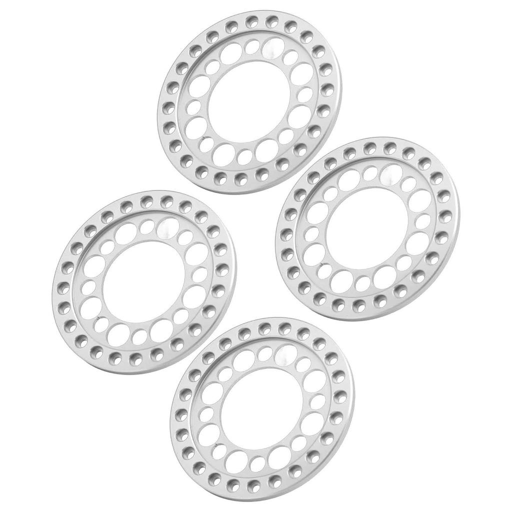 4pcs RC Wheel Rim Ring Beadlock Wheel Rim Replacement Ring for Axial SCX10 90046 for Traxxas TRX4 1 10 RC Car Silver