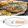 Fish Grill Basket Folding Portable Stainless Steel Barbecue BBQ Grill Basket Portable Outdoor Camping Stainless Steel BBQ Rack