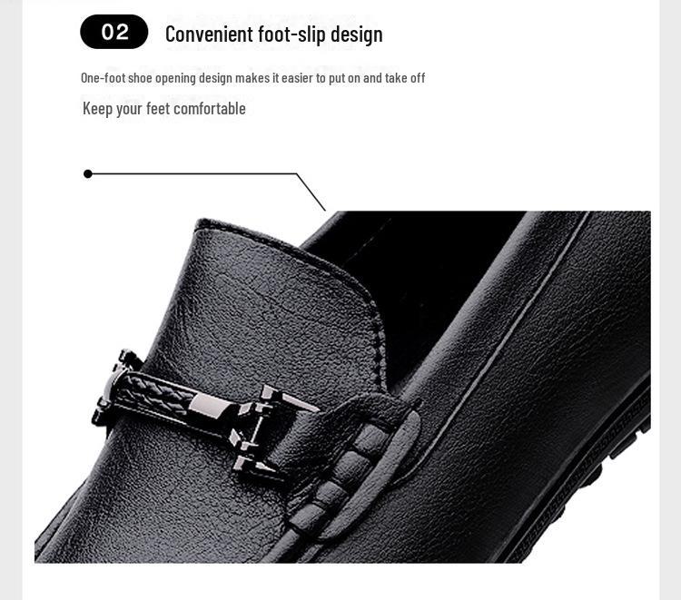 Men's Soft Cowhide Leather Casual Shoes, Size 36-45, Slip-On Style