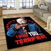 2025 New Style Terrifier 3 Horror Clown Movie Carpet Rug for Bedroom Living Room Home Sofa Decoration,kids Play Decor Floor Mat