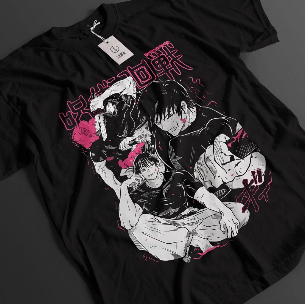 Anime Jujutsu Kaisen Toji Fushiguro Poses Graphic Black Tshirt Size S4XL