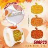 500pcs/rollHalloween Pumpkin Laser Stickers Thanksgiving Autumn Harvest Orange Pumpkin Party Gift Packaging Box Decoration Stick