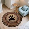 Vintage Bear pattern round rug,Carpet Rug for Living Room Bedroom Sofa Playroom Decor,Non-slip Floor Mat,Holiday Gifts and Birthday Gifts