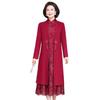 Elegant Midi-Length Two-Piece Cheongsam Dress for Mothers-in-Law - Spring/Autumn Style
