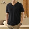 VEE KELLEN Men's Silk Blend V-Neck Short Sleeve T-Shirt
