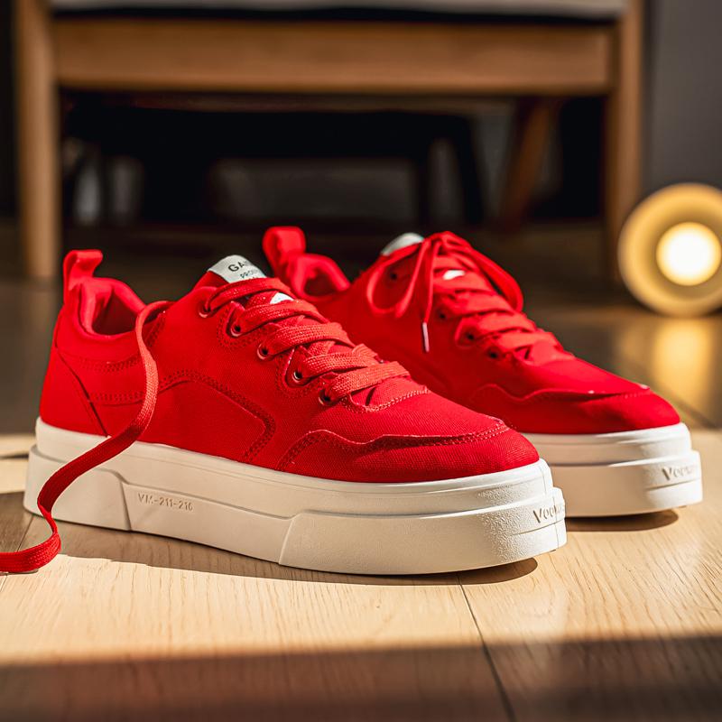 Men 's Casual Four Seasons Fashion Canvas Skateboarding Students Comfortable Sneakers Boys Trending Soft Sole Breathable Shoes