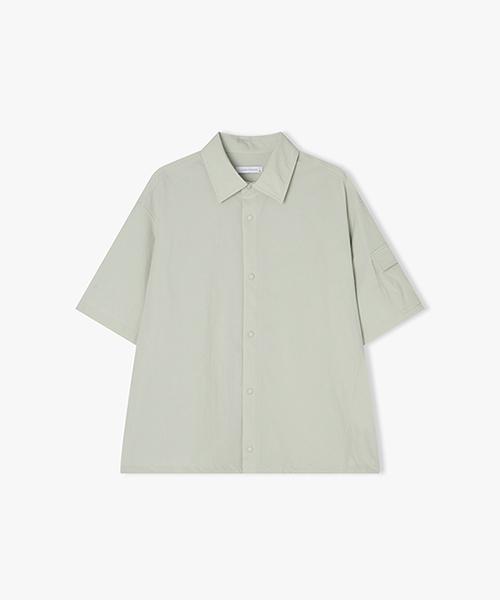 River Classy [25Ss] Llm31501 Mint Nylon Snap Short Sleeve Shirt 100