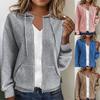 Cardigan con cappuccio e zip da donna taglie forti a maniche lunghe Giacca felpa stile europeo e americano Abbigliamento