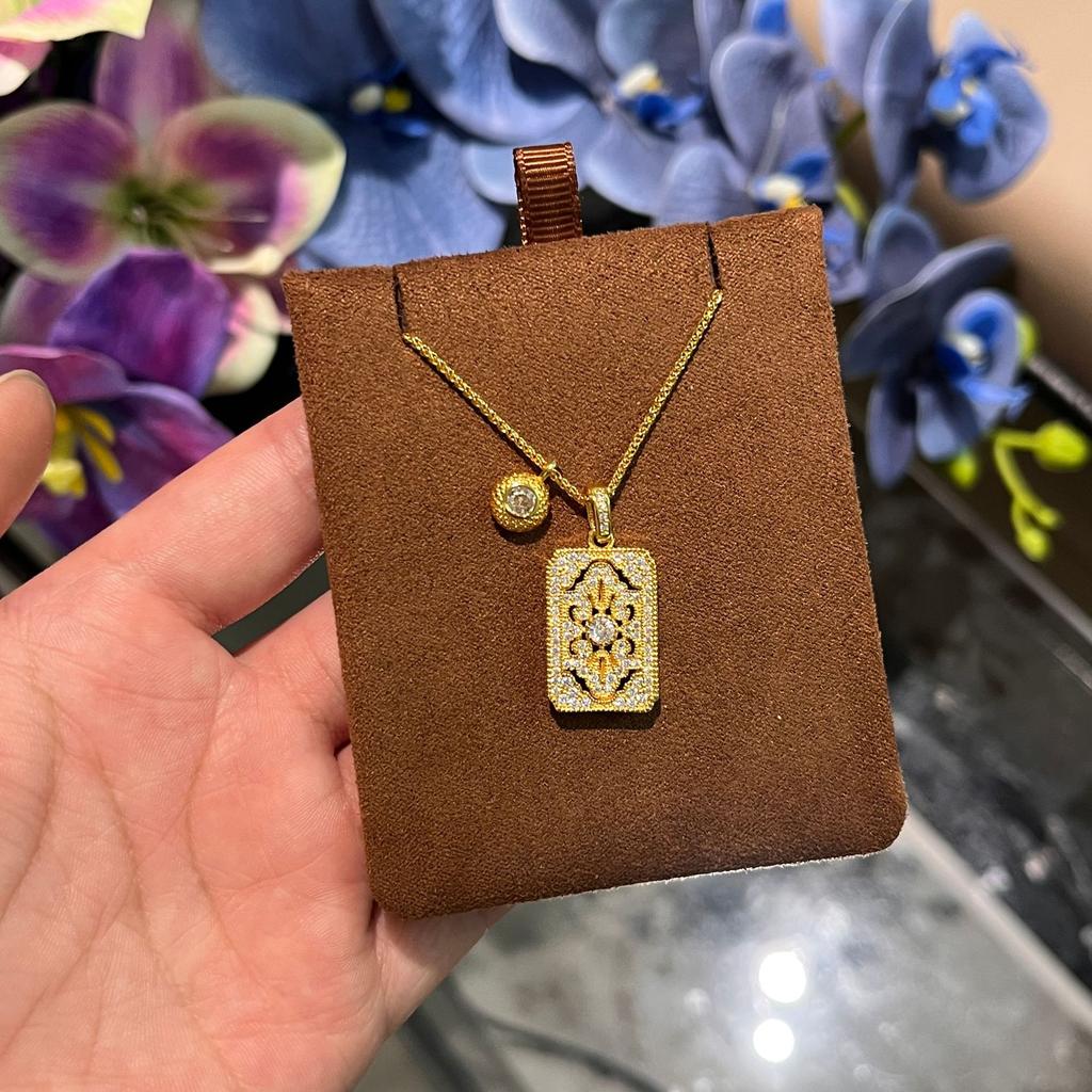 Medieval High-End Super Flash Full Diamond No Matter Brand Pendant Necklace Two-Color Retro Light Luxury Fashion Niche Exquisite Collarbone Chain