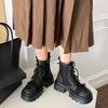 Fashion Platform Fashion Boots Women's New Autumn Casual Versatile Bow Side Zipper Color Block Short Thigh Big Toe Boots