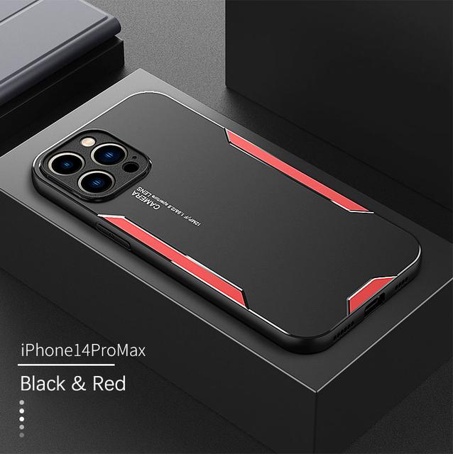 

Роскошный противоударный металлический матовый чехол для Iphone 14 12 13 Mini 11 Pro Xs Max X Xr 6 7 8 Plus Se Armor Bumper Тонкий кожный чехол Funda For iPhone 13 Pro красный
