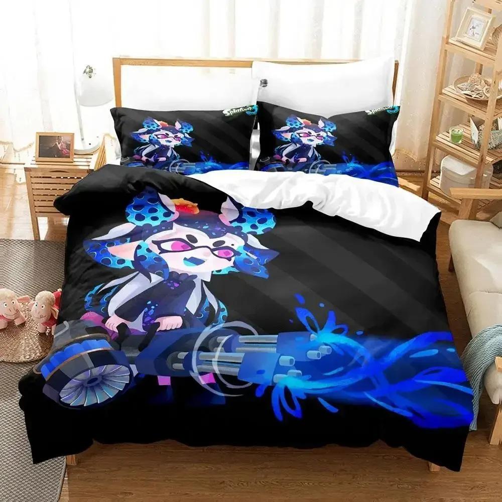 Kawaii Game Splatoon 3 Sleep Bedding Collection Single Size Twin Size Full Queen Dimension King Size Size Bed Collection Adult Kid Bedroom Duvet cover