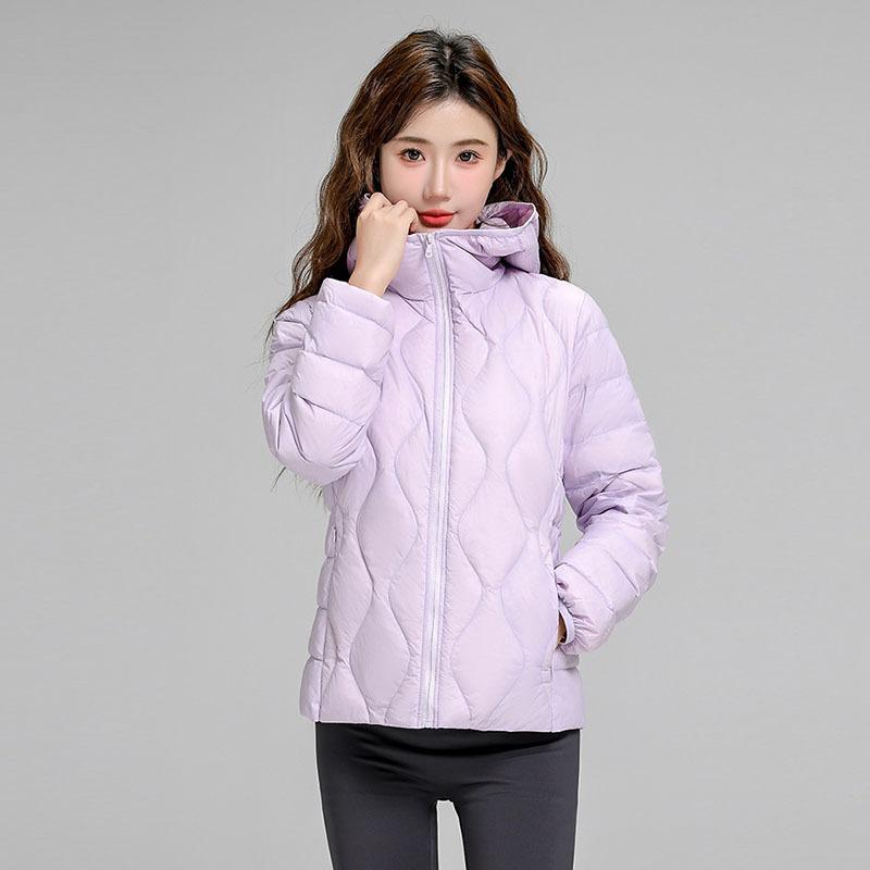 New Winter Large Size Light Women's Down Jacket Hooded White Duck Down Warm Large Size Jacket Short Trendy