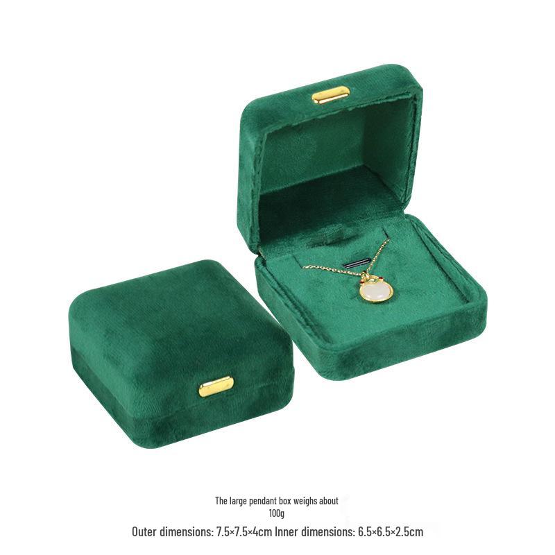 Caixa de Joias de Veludo com Fivela Dourada e Cantos Arredondados para Anéis, Colares e Pulseiras