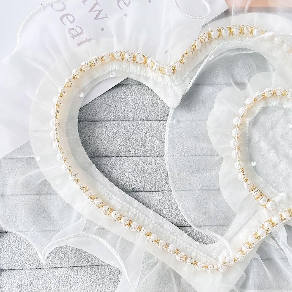 Flounces Clothing Patch Pearls Clothes Appliques Wedding Dress Lace Love Heart Patch  Sewing