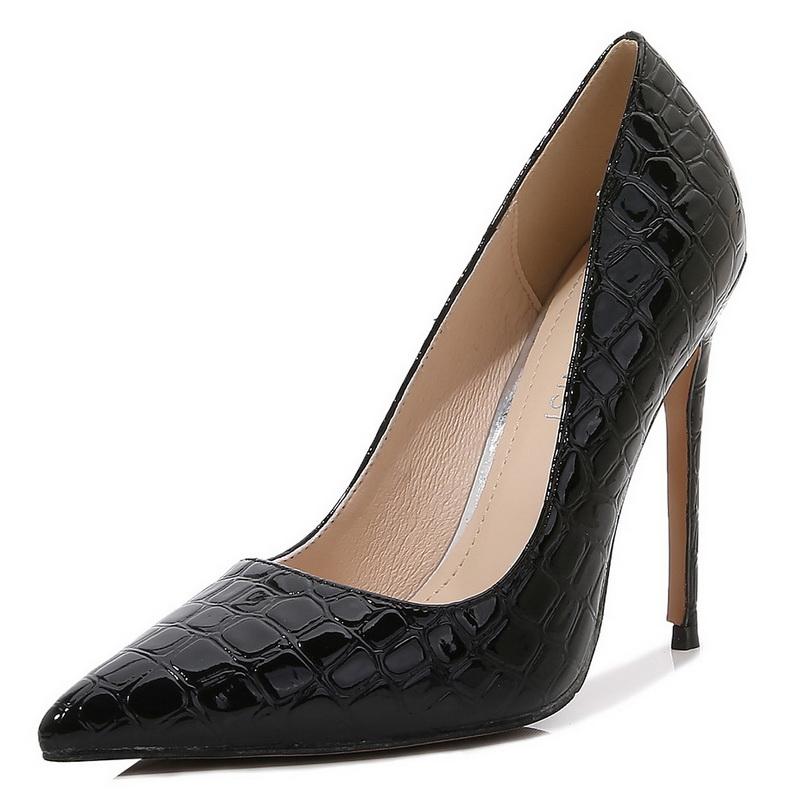 

Женские Туфли-лодочки из ПУ под Аллигатора на Высоком Тонком Каблуке Офисные Карьерные Рабочие Однотонные Туфли Клубные Вечеринки Свадебный Банкет Паб Подиум Женские Туфли 35 чёрный