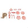 36pcs Xmas Hanging Decorations Lovely Red White Wooden Candy Hanging Ornaments for Xmas Tree Home Pa