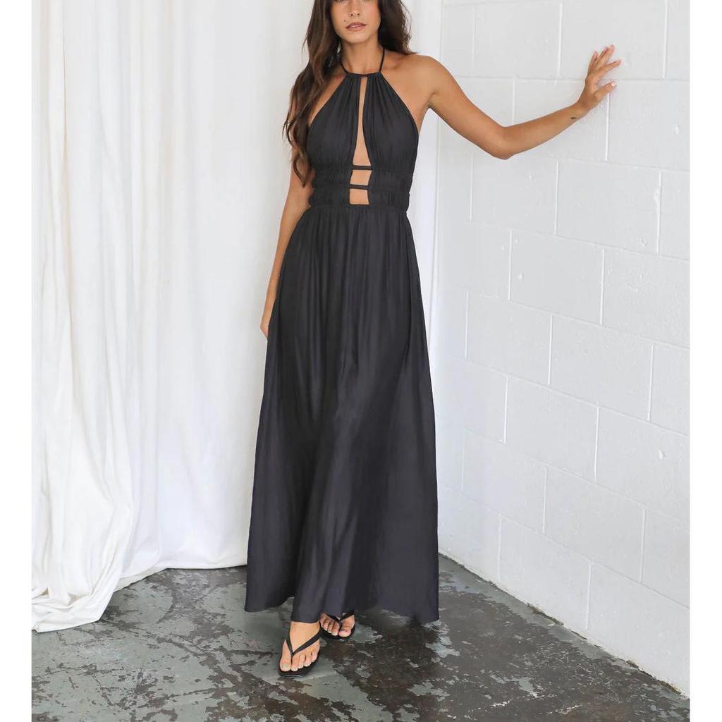 Elegante Vestito da Donna con Scollo Bardot e Cut-out