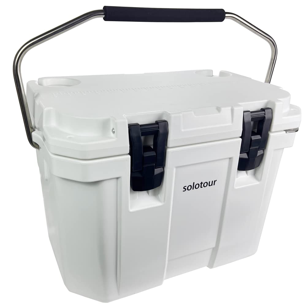 

Solotour Cooler Box 25QT 24L Hard Cooler Box Cold Box для кемпинга Cooler Box для рыбалки на открытом воздухе, барбекю, пикника, отдыха [тяжелый]