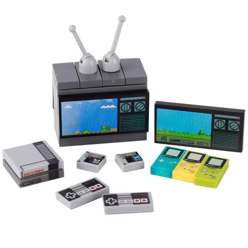 Accesorii Imprimate Oras Blocuri de Constructie Controller Calculator Monitor Tastatura Tablou de Bord Telefon Mobil Radio Mini Caramizi Jucarii pentru Copii