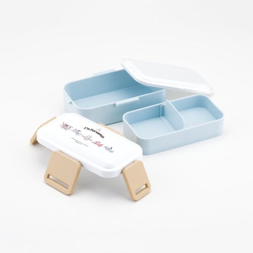Skater Bento Box, Doraemon Sky Walk, Sanrio Design, 600ml, Antibacterial, Soft Filling, Dome-Shaped Lid, Two-Tier, Women's, Made in Japan, PFLW4AG-A