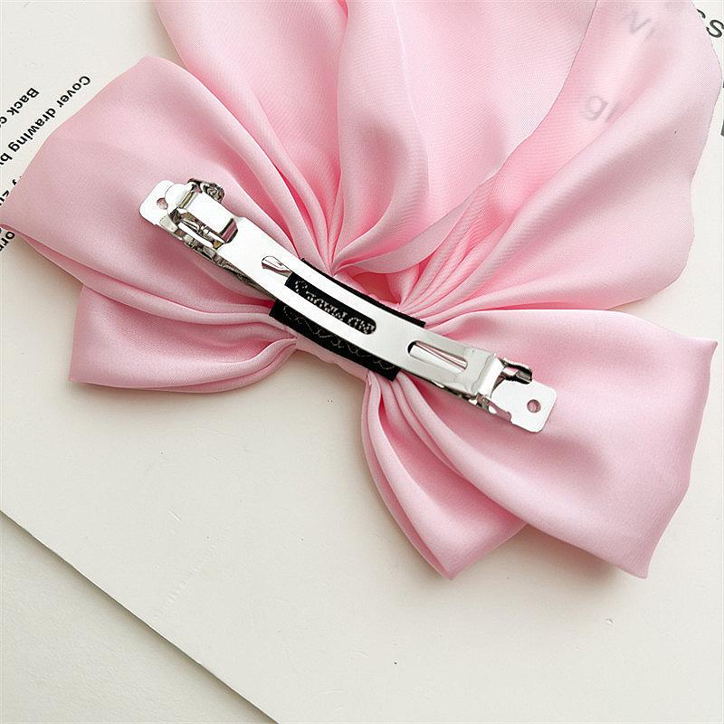 Hairpin Style Bow Double-layered Ribbon Long Tail Tassel Fashionable Lady's Spring Clip Hair Accessory