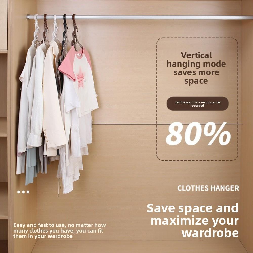 6PCS New Sturdy Space Saving Hangers 5-hole Design Multifunctional Closet Organizers Windproof Plastic Hanger Wardrobe