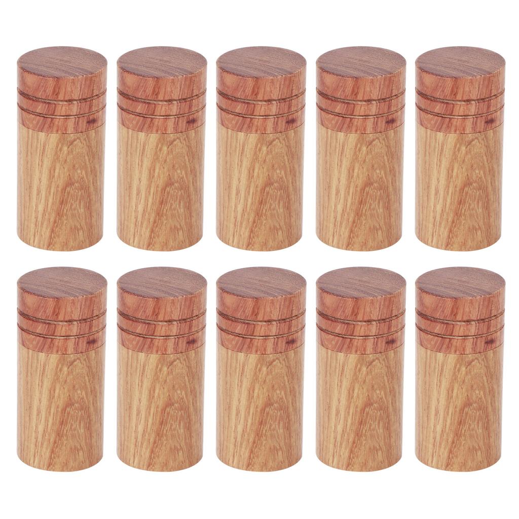 10Pcs Wooden Essential Oil Cylinder Box Storage Bottle Container Travelling Carrier Case2.9cm Outer Diameter