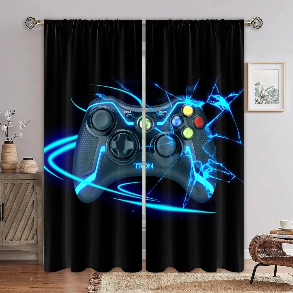 Technology sense game handle curtain future cool sense, a set with two pieces, home bedroom living room curtain Decor