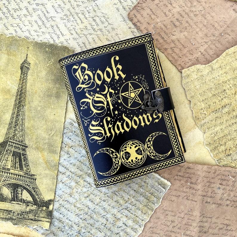 

Book of Shadows Large leather Sketchbook | Notebook | Personalised Journal | wedding guestbook with 100 Handmade Antique Deckle Edge Paper 7 x 5 in