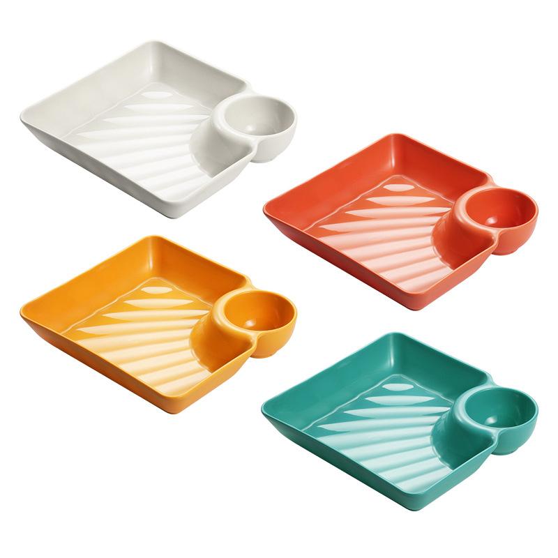 Dumpling Plate Non Slip Stackable Plastic Dipping Saucer Sushi Dish