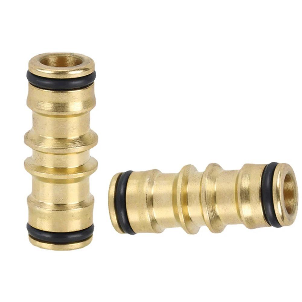 2 Way Garden Brass Hose Connector Joiner Coupler Watering Water Pipe Tap Male Water Pipe Repair Extension Joint 1PCS/2PCS