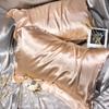 Solid Color Double-sided Silk Pillowcase Mulberry Silk Ice Silk Beauty Pillowcase Single Silk Wide-edge Pillowcase