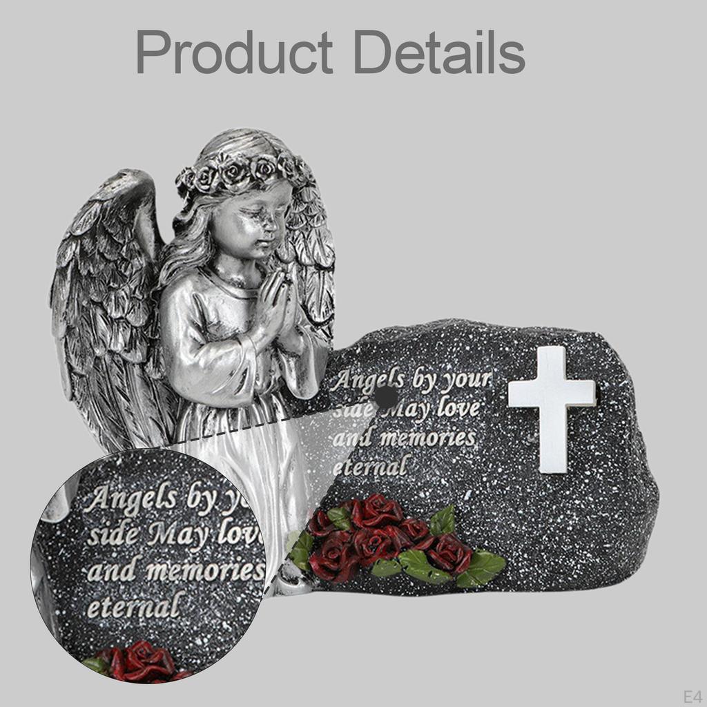 Angel Statue for Garden with Light, Figurine Tomb, Outdoor Use