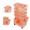 Movable Book Rack Large Capacity 5 Layer Thickened Rollers Multifunctional Movable Bookshelf for Bedroom Living Room