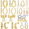 Fashion Gold Woman Hoop Earring 925 Sterling Silver Sparkling Zircon Round Ear Stud Earrings Fine Jewelry Lover Anniversary Gift