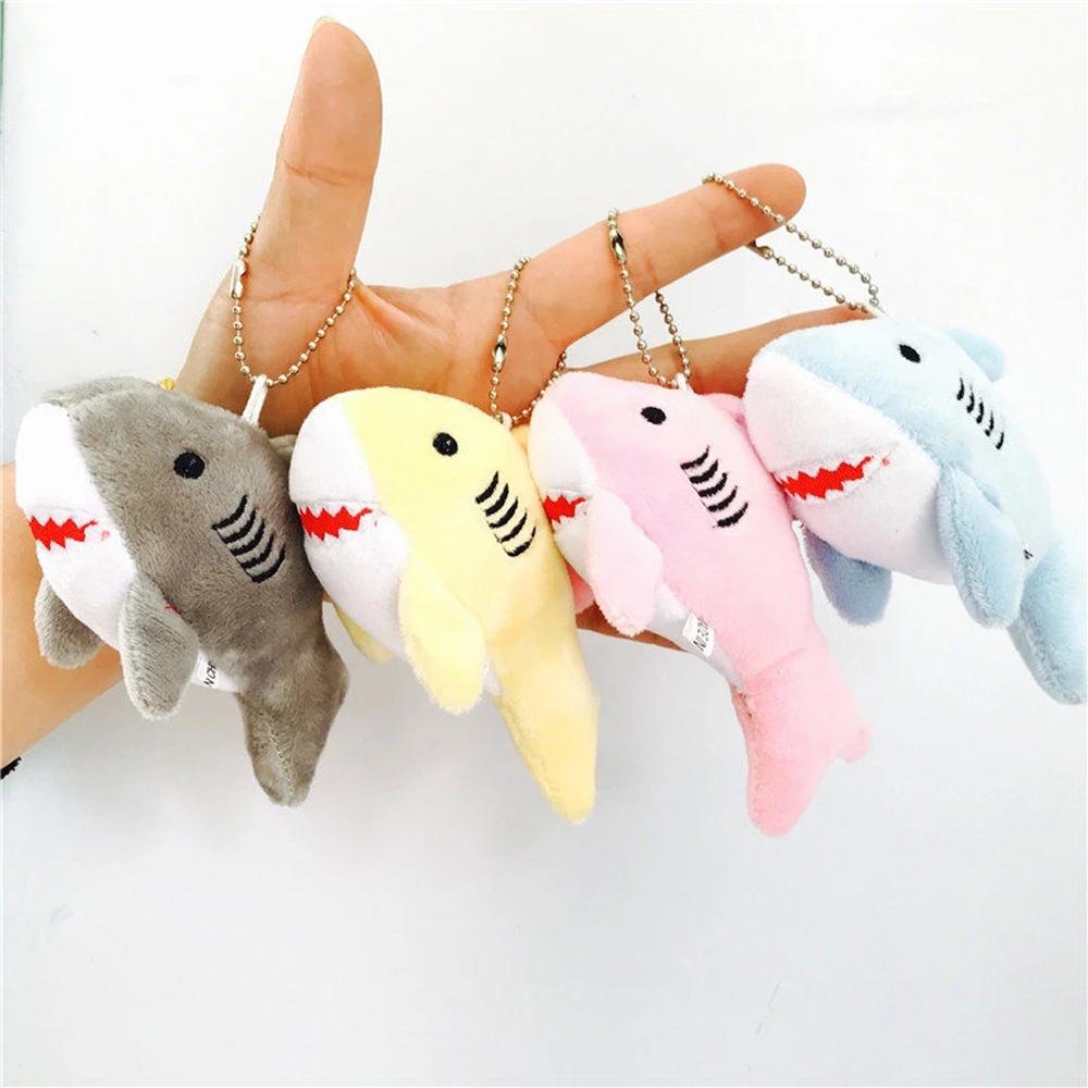 Shark Keyring 12CM Simulation Shark Shark Key Chain Key Chain Pendant Ocean Animal Shark Plush Toy