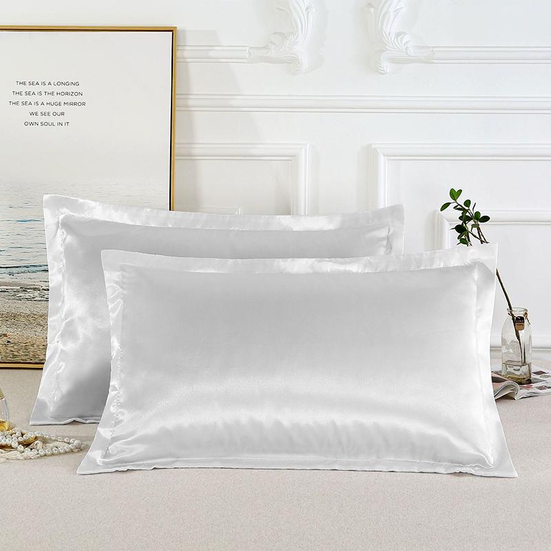 1Pc Bedding Breathable Pillow Cover Comfortable Polyester Fiber Washable Pillowcase Cool Ice Silk Household Summer