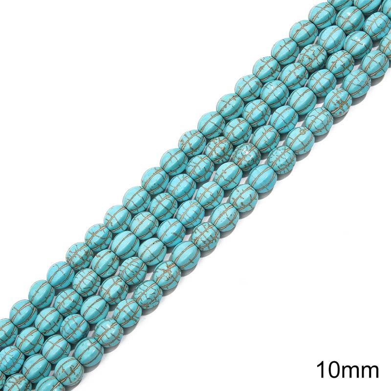Synthetic Blue Turquoise Round Loose Beads for DIY Jewelry Accessories - Bracelets, Necklaces, Pendants