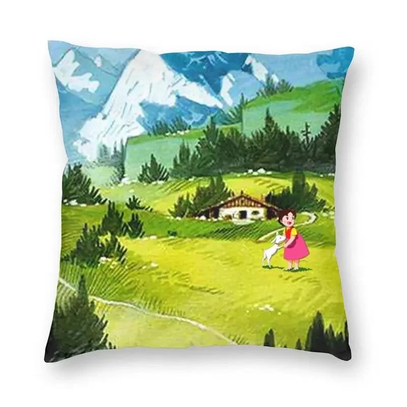 

Подушка Heidi Peter And Grandpa Alps Goat Mountain, чехол для подушки 40x40, декор для дома, подушка с изображением мультфильма для гостиной, двухсторонняя 40x40cm