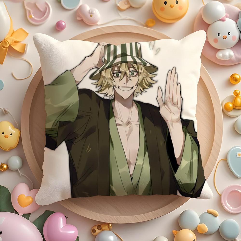 Epc B-Bleach Kisuke U-Urahara Cushion Cover Plush Fabric Soft Double-Sided Printed Sofa Warm Winter Home Gift Pillow Cover